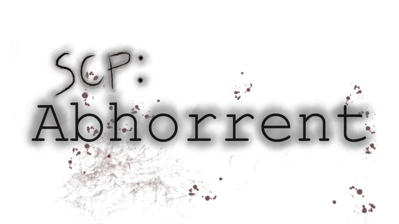 Original SCP: Abhorrent title artwork with painted lettering and blood-splatter texture.